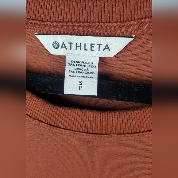 Athleta Hybrid Harlow Cotton Chocolate‎ Brown Short Sleeve Women's Tee Size SP - Picture 4 of 10